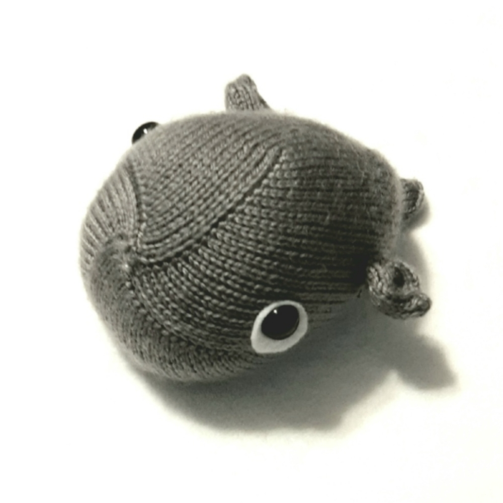 Gray Knitted Whale Plush Toy